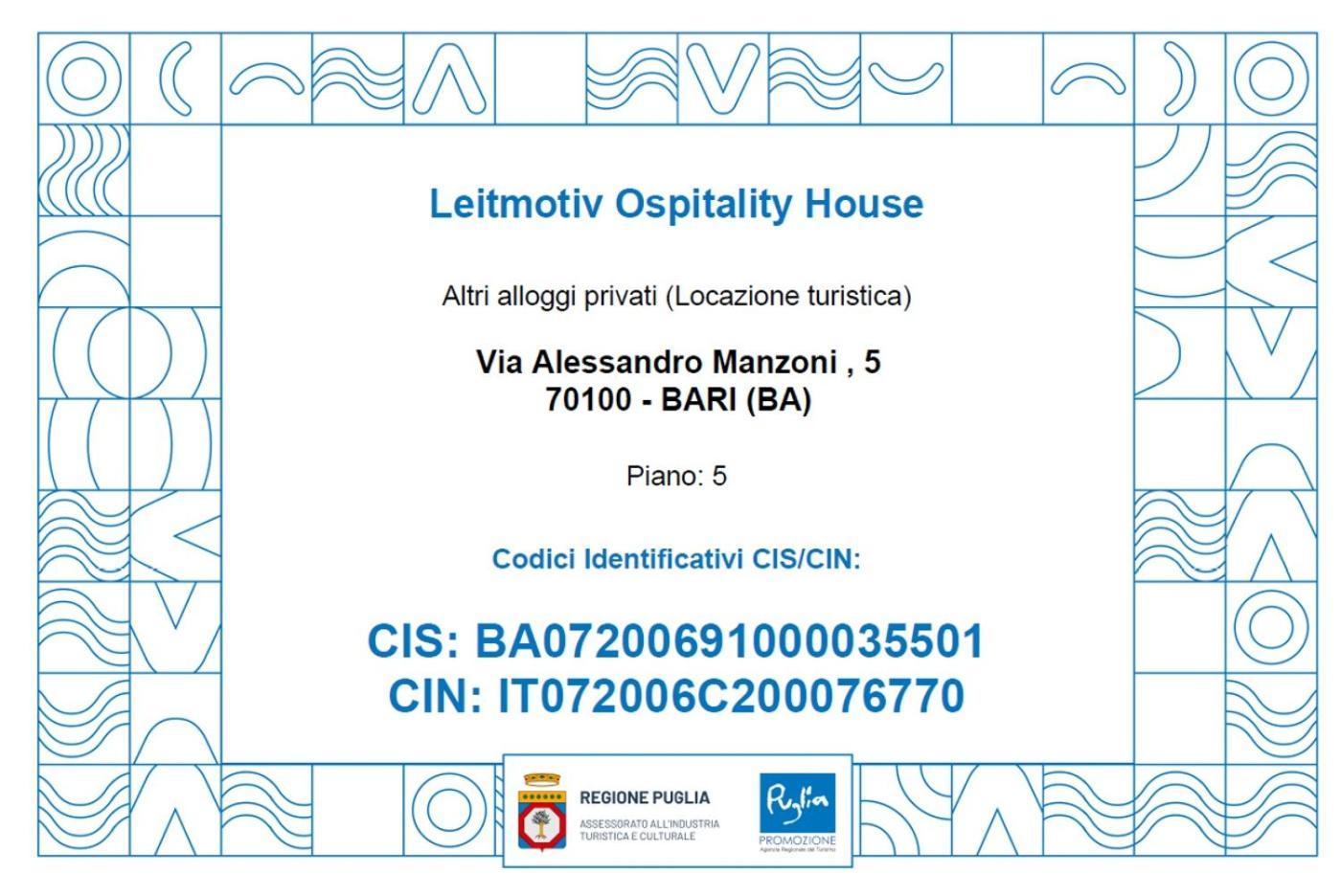 Leitmotiv Ospitality House Villa Bari Eksteriør billede